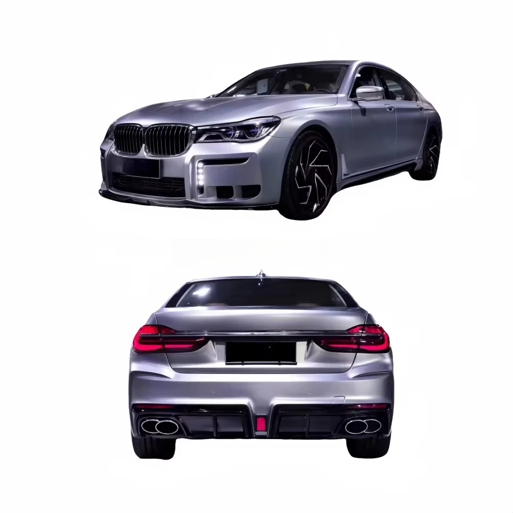2016-2018 for 7 Series 730 740 750 G12 G11 Upgraded WD Style Body Kit Front Bumper Side Skirts Rear Bumper Exhaust Tail Pip 5