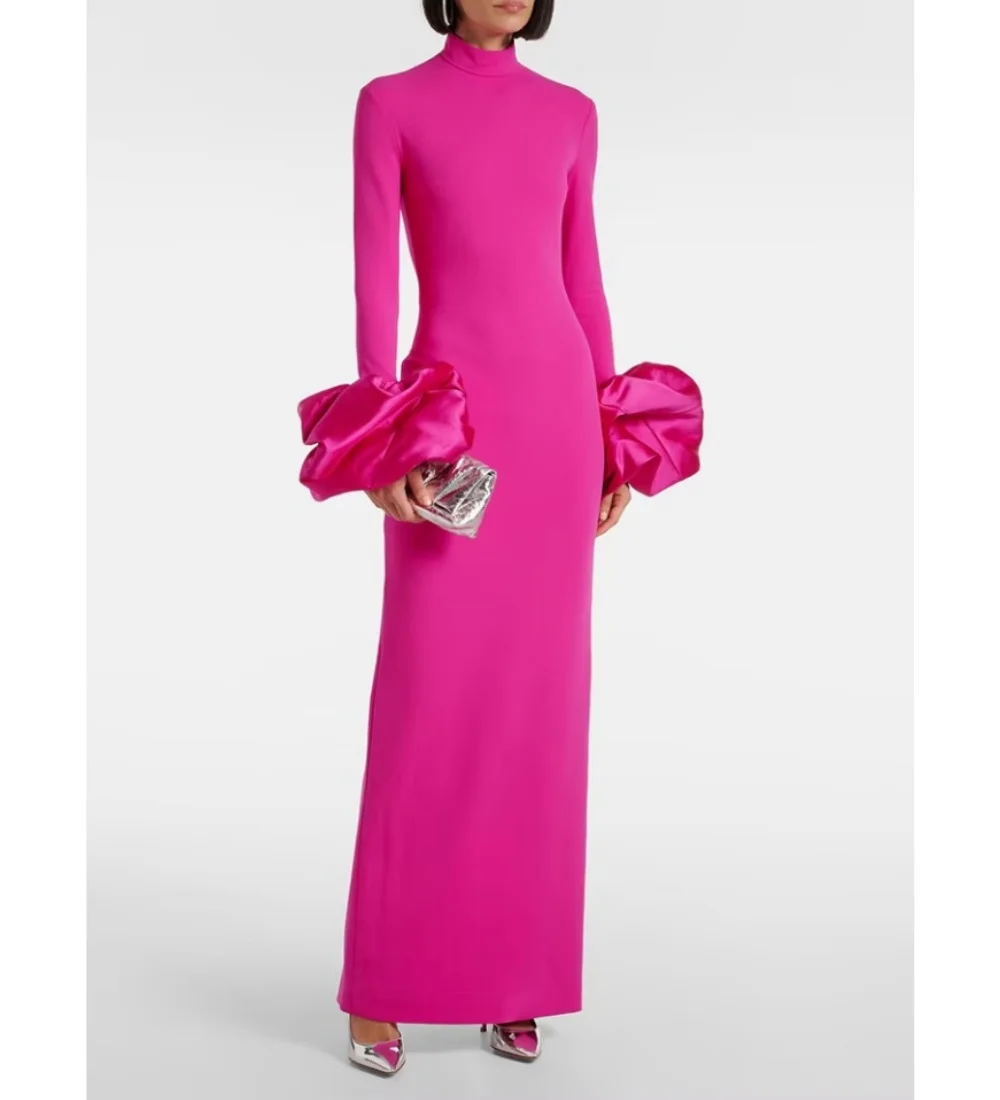 エレガントな O ネック長袖イブニングドレスセクシーなセレブロングドレス絶妙な高品質ウエディングパーティードレス女性カスタマイズ