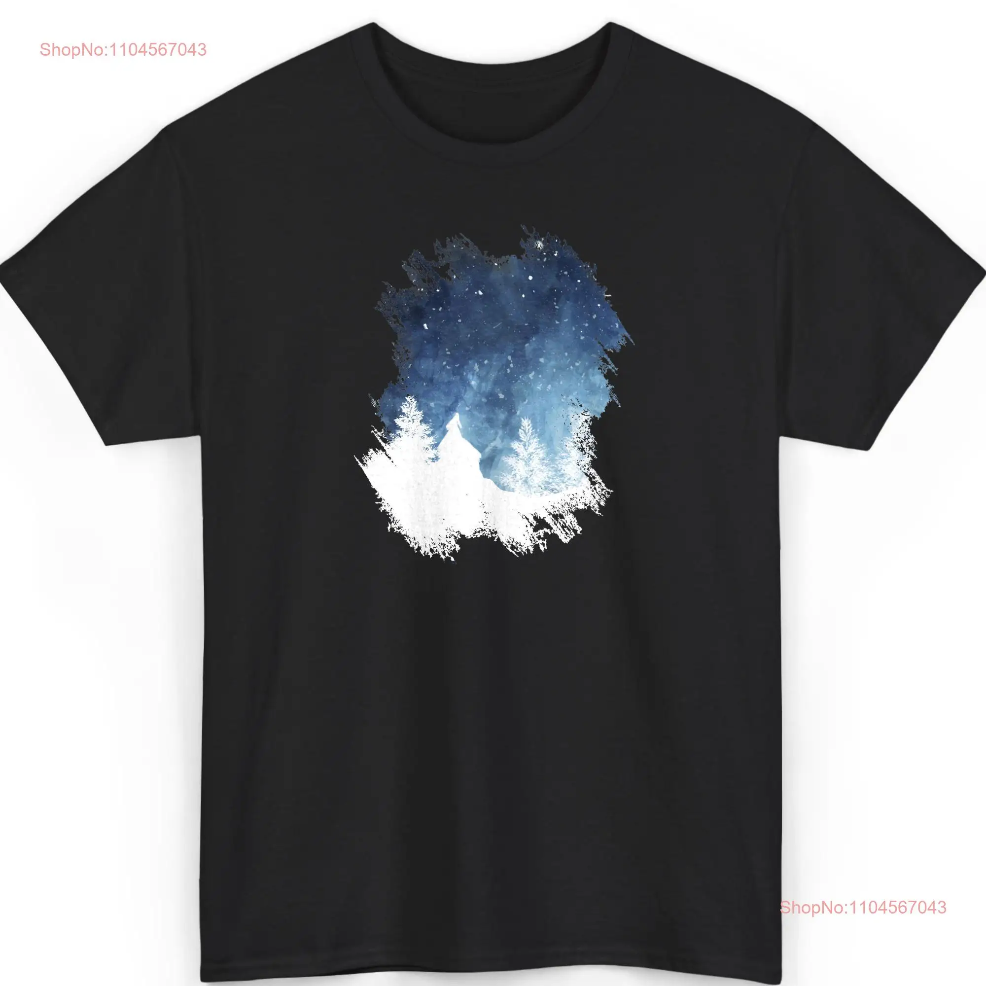 

Футболка Winter Forest Night Sky в стиле звездной природы Galaxy Art Minimalist Lover с длинными или короткими рукавами
