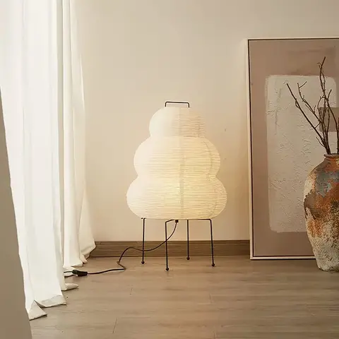 일본 디자인 Akari Noguchi Yong 테이블 램프 흰 쌀 종이 장식 책상 조명 침실 거실/식당 연구 로프트