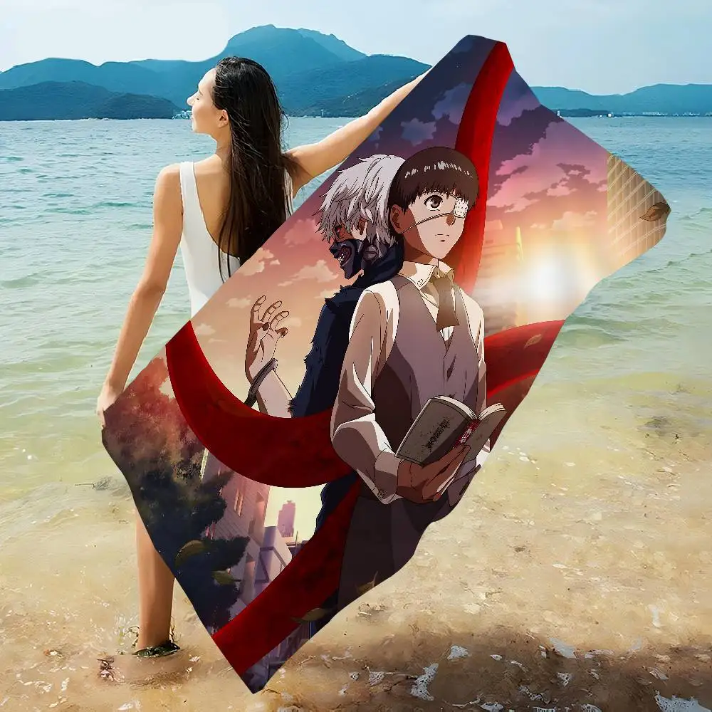 Japanese Anime T-Tokyo G-ghoul Microfiber Printed Beach Towel Mountain Climbing Yoga Beach Swimming Running Absorbent Soft Towel