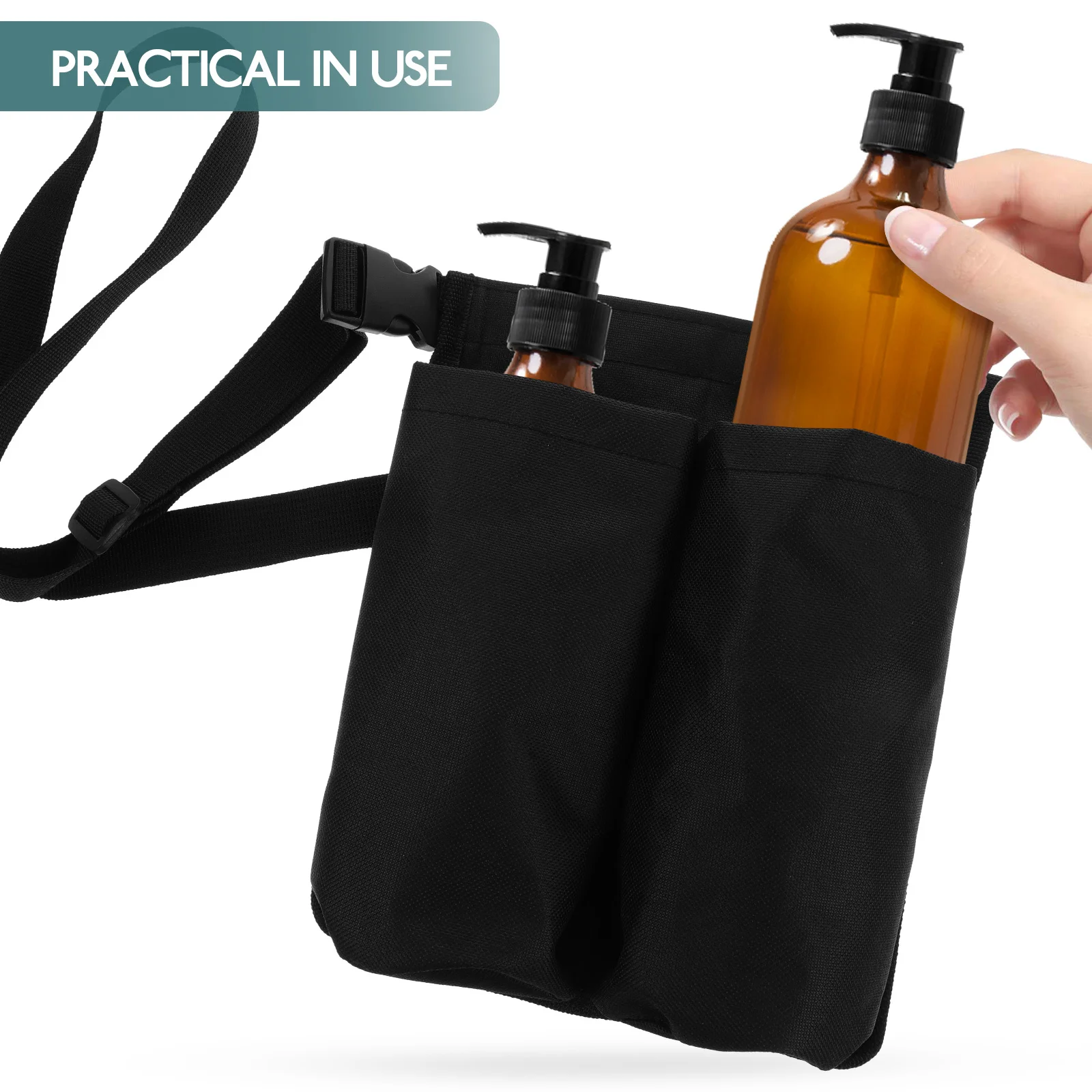

Massage Bottle Storage Bag Double Compartment Waist Pouch for Oil Lotion Bottles Portable Essential Oil Carrier Convenient