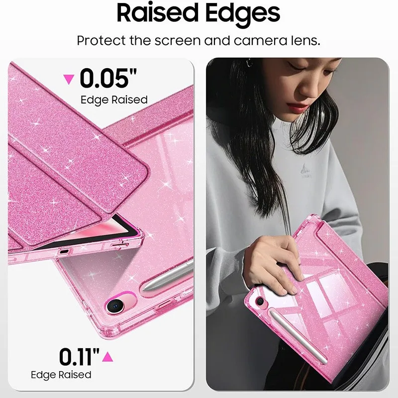 Für Galaxy Tab S9 S10 FE S11 11 Zoll Hülle Dreifach Faltbarer Magnetischer Ständer Stoßfeste Schlanke Schutzhülle – Detail 6