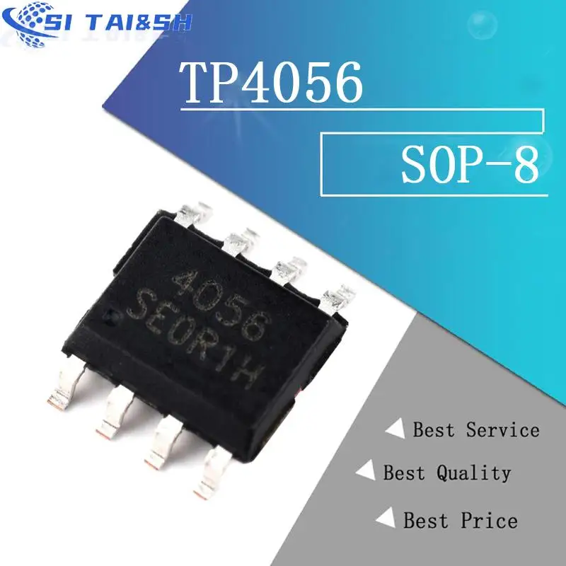 10pcs/lot TP4056 TP4056E 4056E TC4056A 1A 4056 4056A Linear Li-Ion Battery Charger IC SOP8