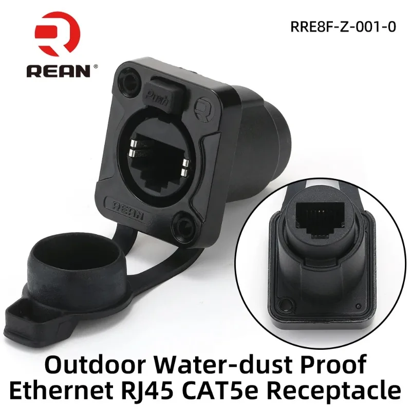 Neutrik REAN RJ45 CAT5e Ethernet Airtight Connector / Female Socket / Wall-Mounted Socket 90° Upward / Waterproof Connector