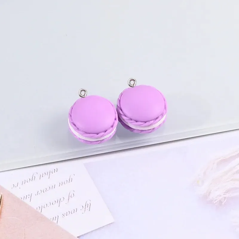 10pcs/lot Cute Macaron Cartoon Cookie Pendant Resin Food Charms for DIY Jewelry Making Accessories Handmade Earring Necklace view 4