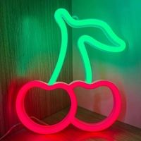 Cherries Neon Lights for Kids Gifts Cherry Neon Signs for Home Wall DecorCute Fruits LED Signs for Restaurants Bar Fruit Shop