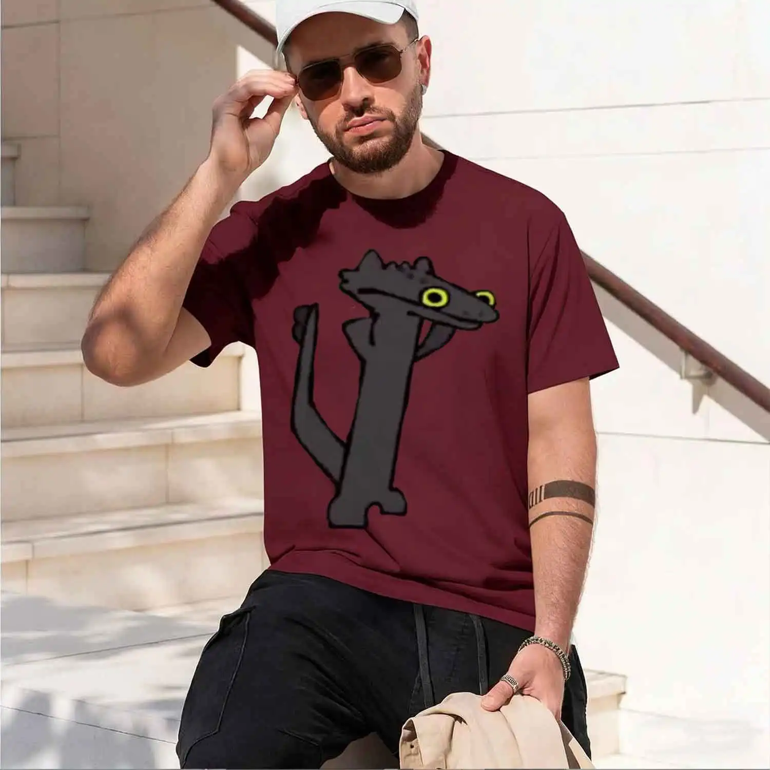 Funny Toothl eam agon Kawaii Sticker 2026 New Model Men’s Short-sleeve crewneck T-Shirt Classic Casual Multiple Colors and Sizes view 6