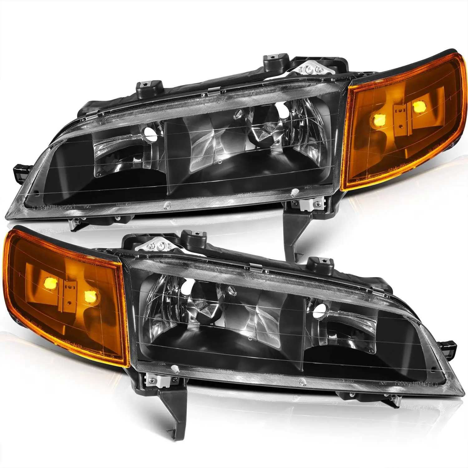 

Sulinso For 94-97 Honda Accord Headlights Assembly Replacement Amber Corner Headlamps Driver Passenger Side