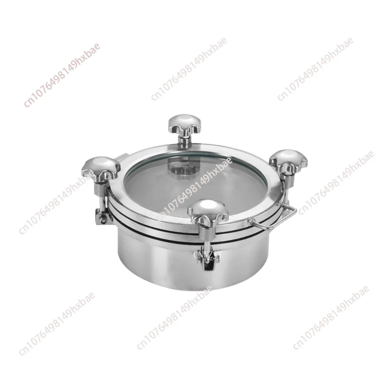 

Крышка люка под давлением из нержавеющей стали 304, большое стекло, фланец санитарного прицела, отверстие для рук, сварка, утолщенное окно наблюдения