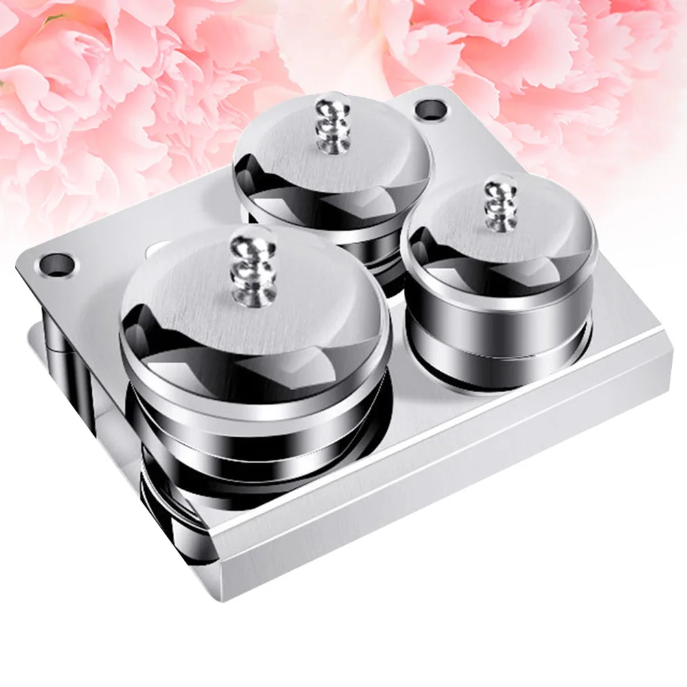 3Pcs Mini Nail Cup Acrylic Powder Container Stainless Steel Jars with Lid Professional Manicure Tool Silver Nail Metal Cup