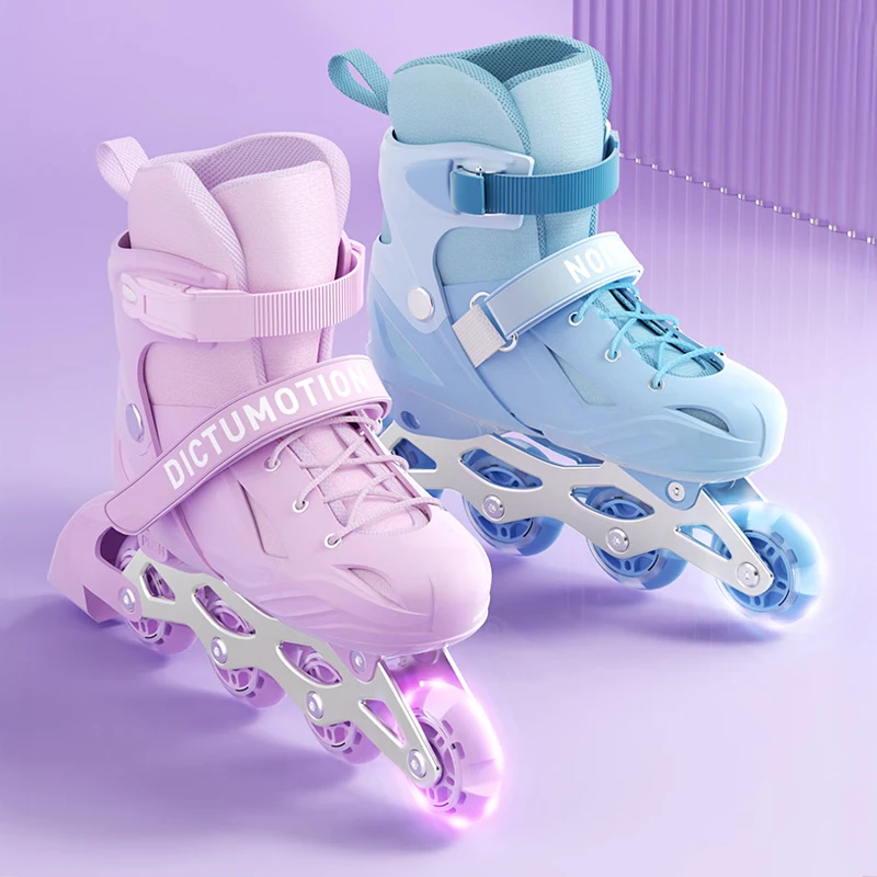 

Kids Inline Skates for Beginners Adjustable Roller Blades for Boys Girls Age 6-12 Entry Level Professional Outdoor Skating Shoes