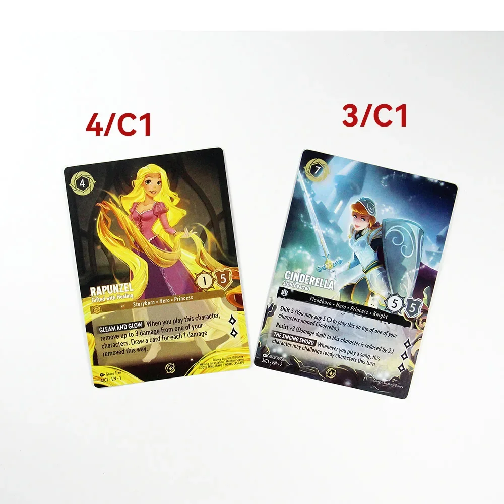 Lorcana Proxy NoneFoil 4/C1 3/C1 Karten Cinderella Rapunzel TCG Spielkarten