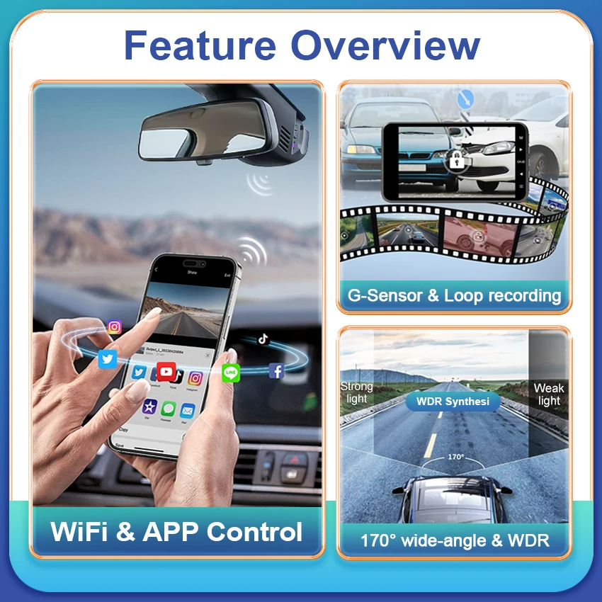 Plug and play HD 4K 2160P Hidden Car DVR Video Recorder Dash Cam Camera For Toyota Highlander 4th Gen 2020-2026 Night Vision