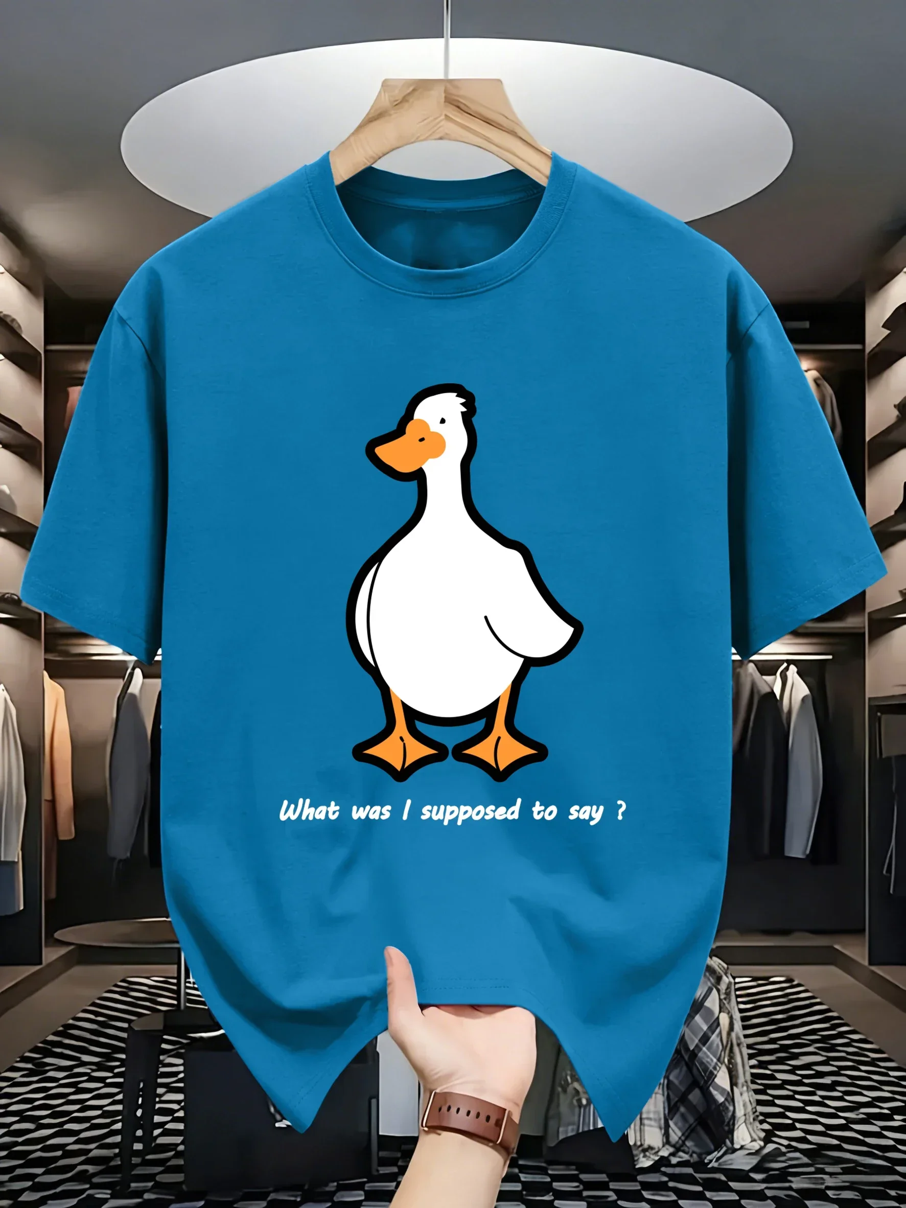 What Was Goose Supposed To Say Design Man Daily O-Neck T-Shirts Hip Hop Loose Clothes Cotton Summer Streetwear Classic Comfy Top