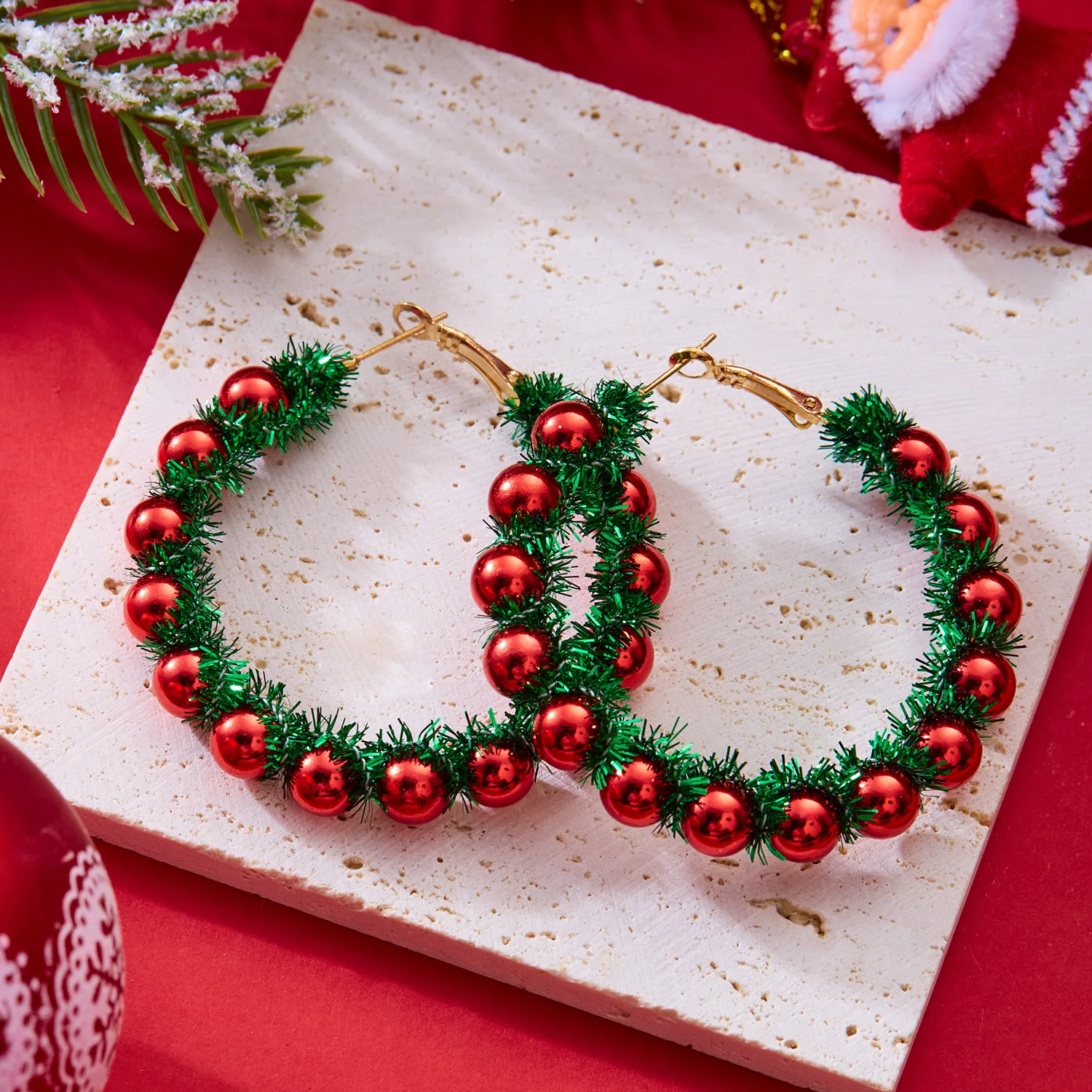Kreative Grüne Farbe Weihnachten Girlande Bogen Glocke Anhänger Ohrringe für Frauen Mode Weihnachten Baum Ohrringe Neue Jahr Ohr Schmuck Geschenk – Detail 16
