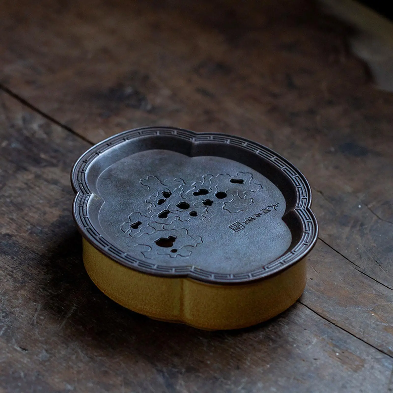 

Tea Tray with Drain Space Saving for Kungfu Tea Set Tea Boat Pottery Tea Table for Picnic Camping Outdoor Home Office Coffee Tea
