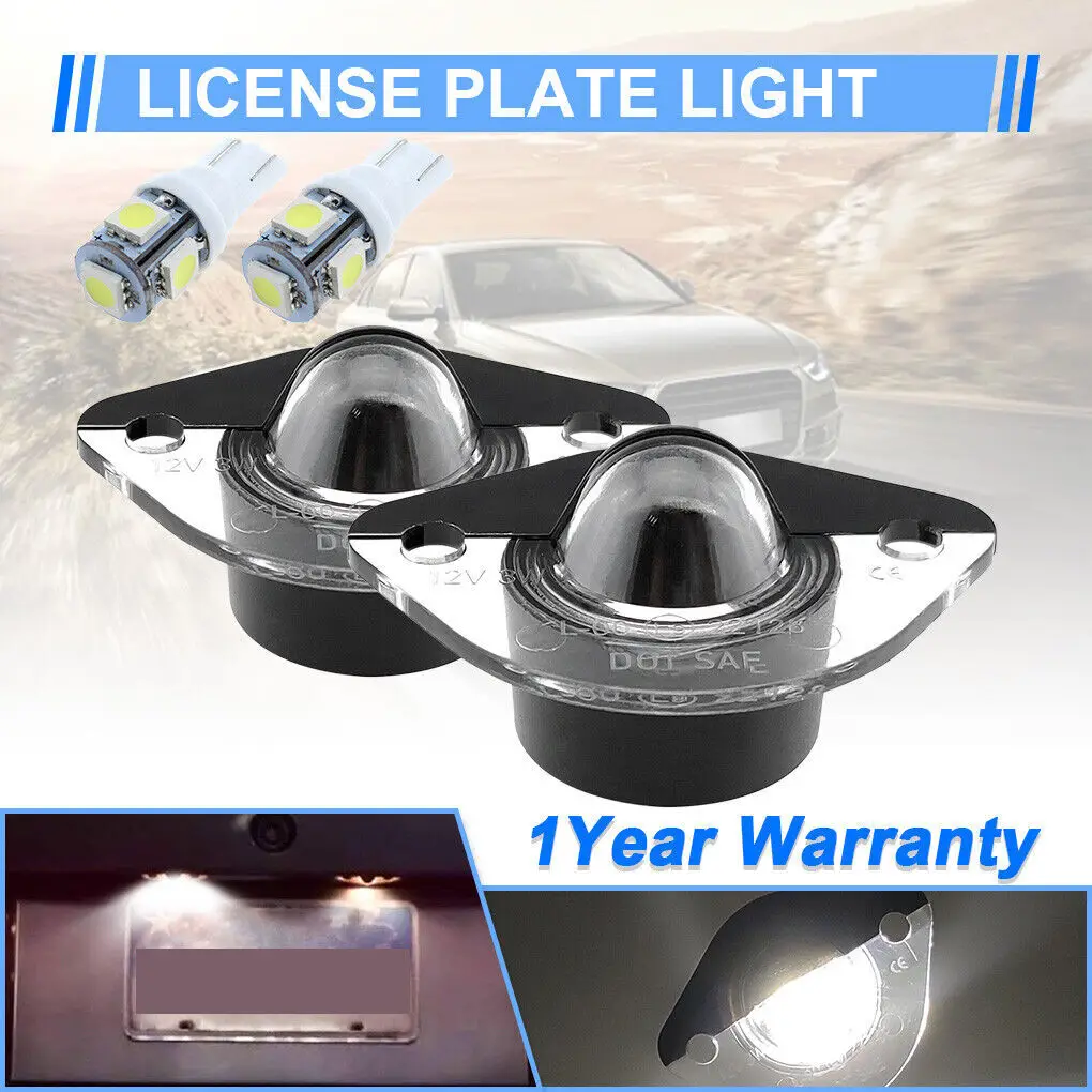 

Winetis 2Pcs 6000K White LED License Plate Lights Number Tag Lamps Assembly Replacement For Ford Mustang 1994-2004