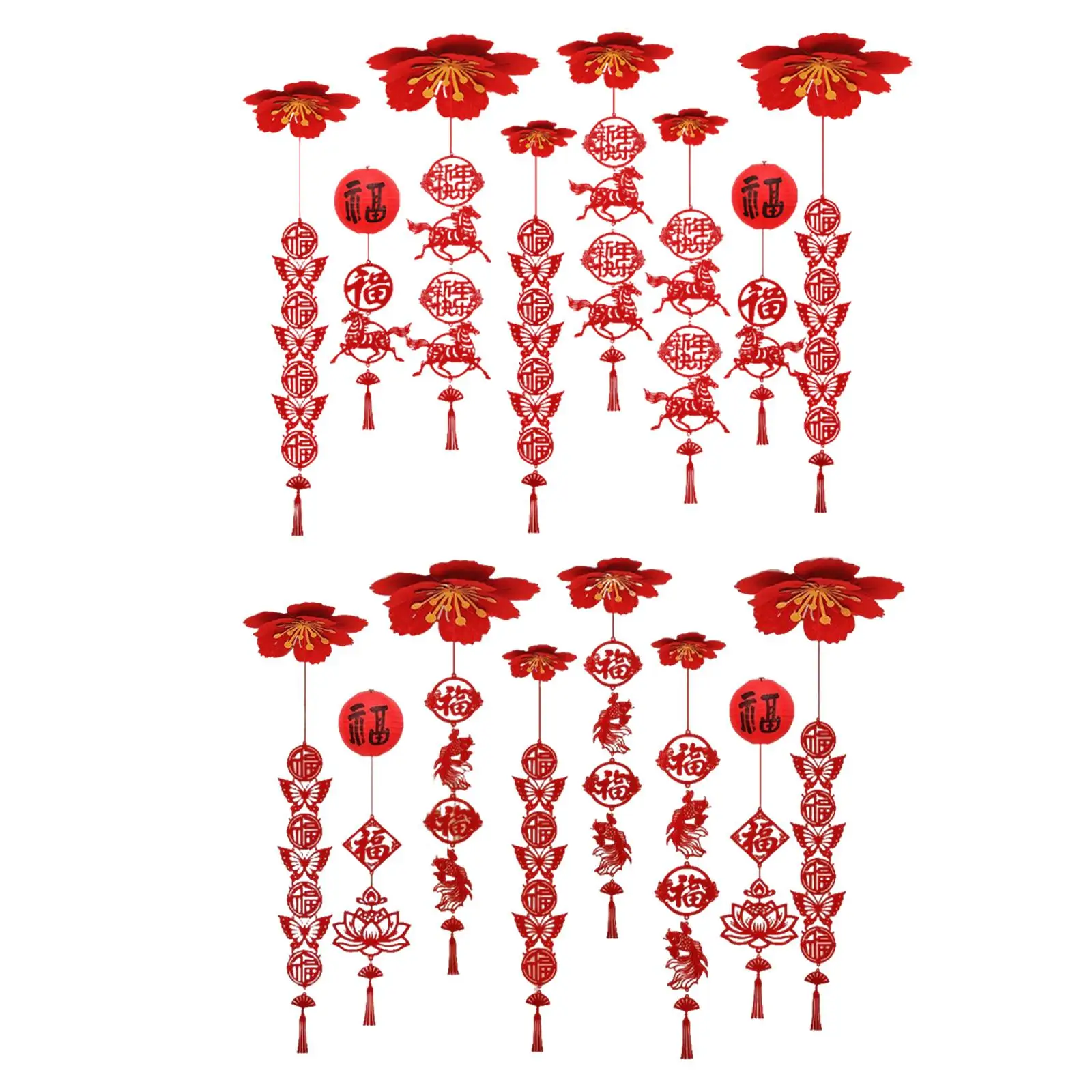 Red Felt New Year Ceiling Decoration Tassel Pendant Traditional Horse Year Decor for Chinese Party Event view 2