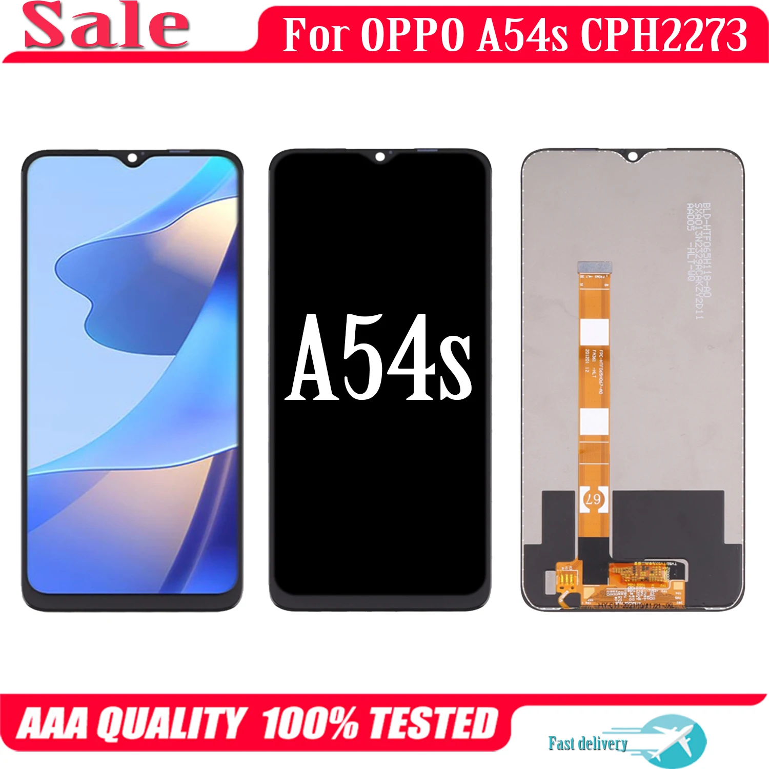 For OPPO A54s CPH2273 LCD Display Touch Screen Replacement Digitizer Assembly With Frame Parts