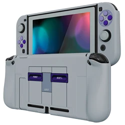 PlayVital AlterGrips Dockable Protective Case Ergonomic Cover for NS Switch W/Screen Protector&Thumb Grips - Classics Styles