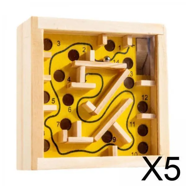 

Настольная игра-лабиринт из дерева, 5 шт., развивающая игрушка для баланса, мраморный лабиринт, развивающая доска для занятий для взрослых