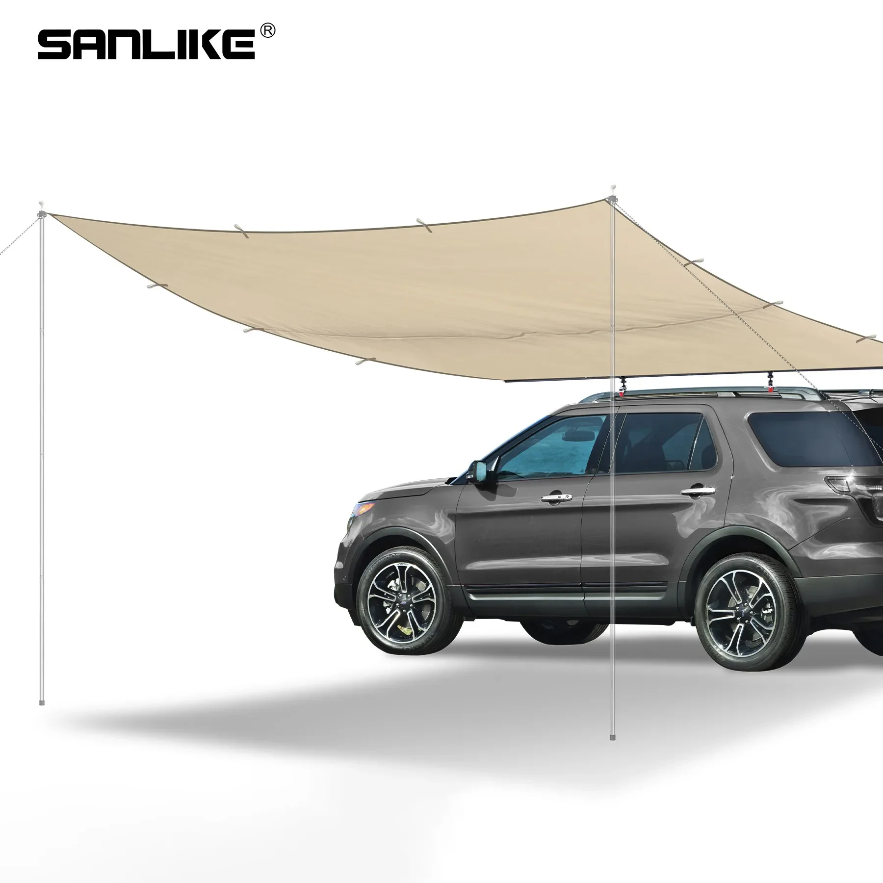 

SANLIKE Car Awning Vehicle Tarp Awning Outdoor Off-Road Camping Set Waterproof UV50+ Car Side Awning for Jeep/SUV/Truck/Van