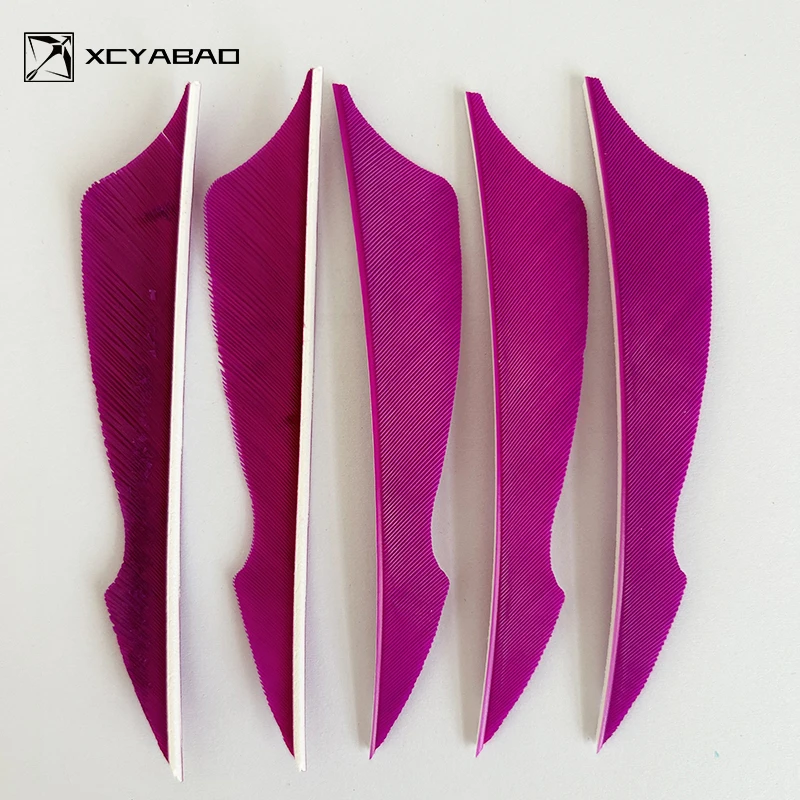 50Pcs 4 Inch Sting Shape Feathers Archery Fletching YABAO Real Turkey Arrows Feather Vanes for DIY Bow Arrow Accessories