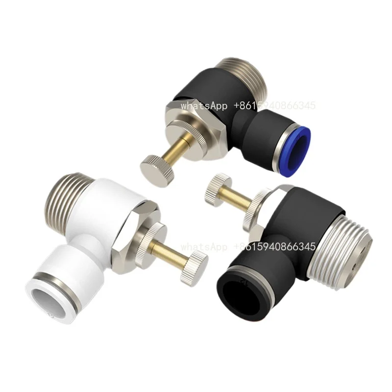 Pneumatic Throttle Valve SL4-01 SL6-01 SL8-01 Air Hose Quick Connect Fitting L Type Speed Control Valve
