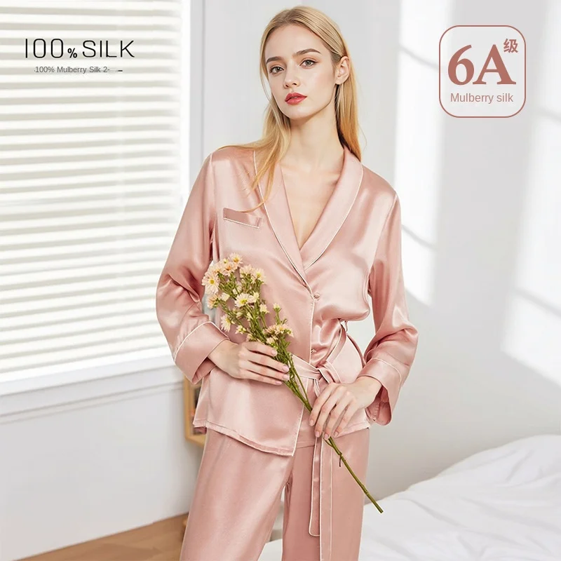 19 Momme 100 Mulberry Silk Pajama Set Women Ultra Soft Comfortable Luxury Satin Sleepwear 2 Piece Loungewear Set