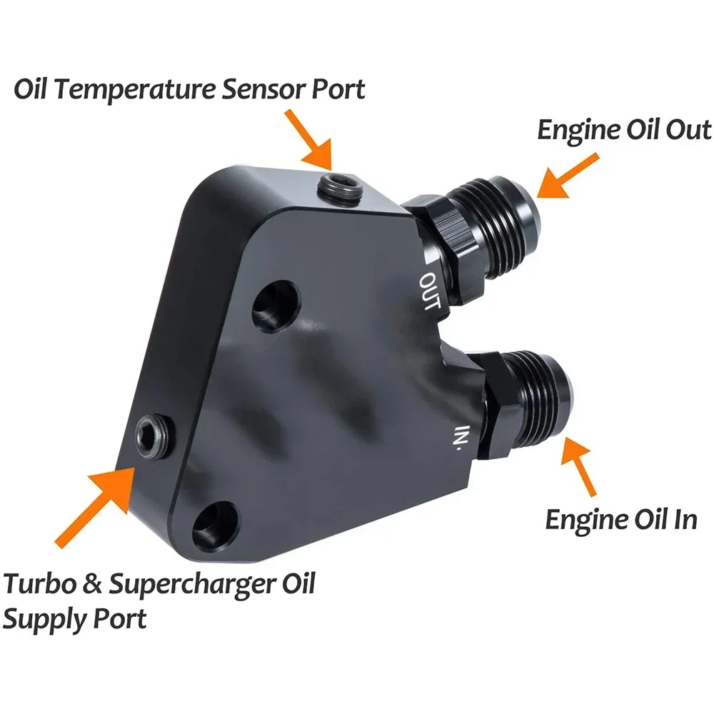 Picture 7: Chuang Qian Engine Oil Cooler Adapter Kit for GM LS LS1 LS2 LS3 LS6 LS7 LS9 2005-2019 Corvette (5-Pack)
