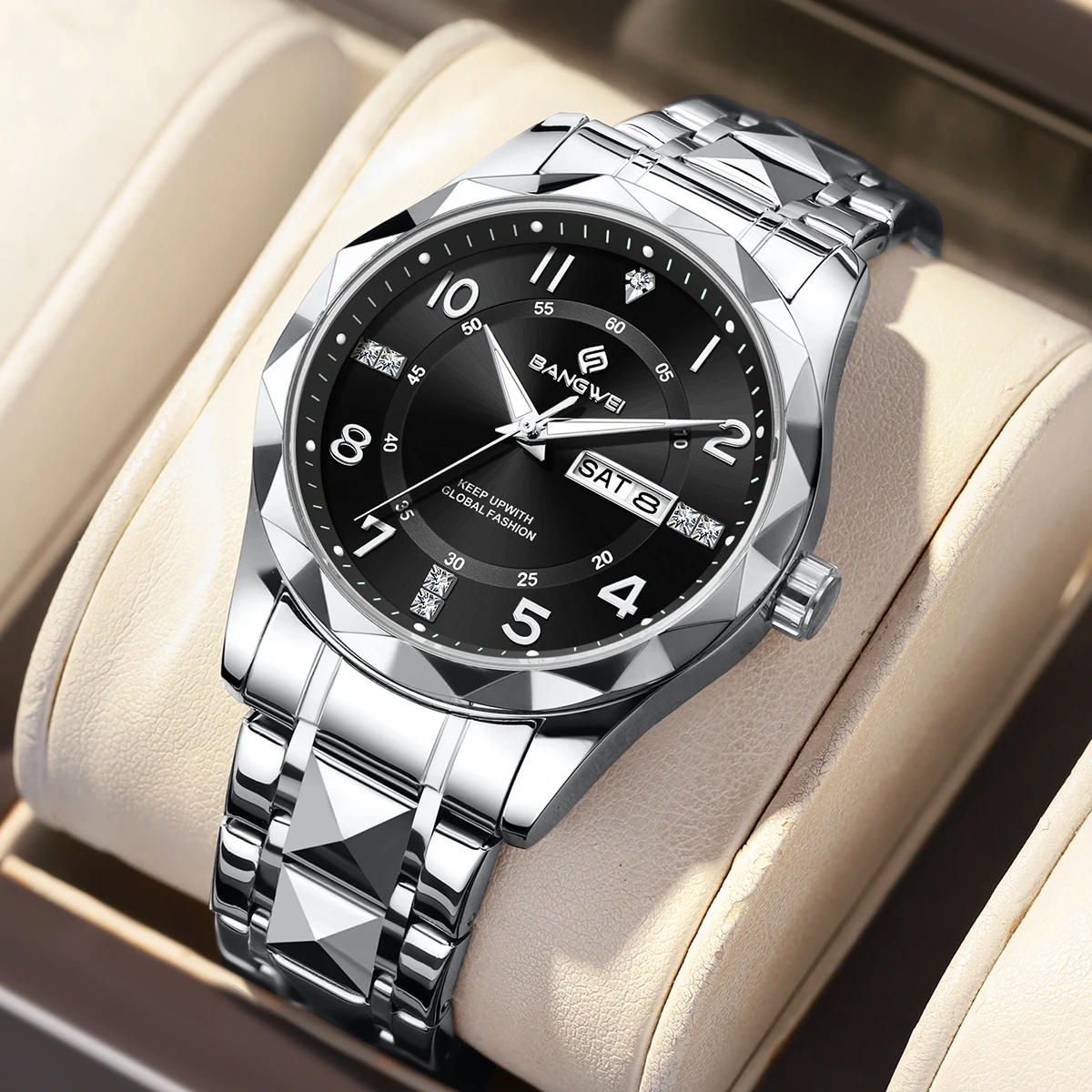 

BANGWEI 2026 luxury Men's watches casual steel strap luminous calendar waterproof fashion business quartz watches for men reloj