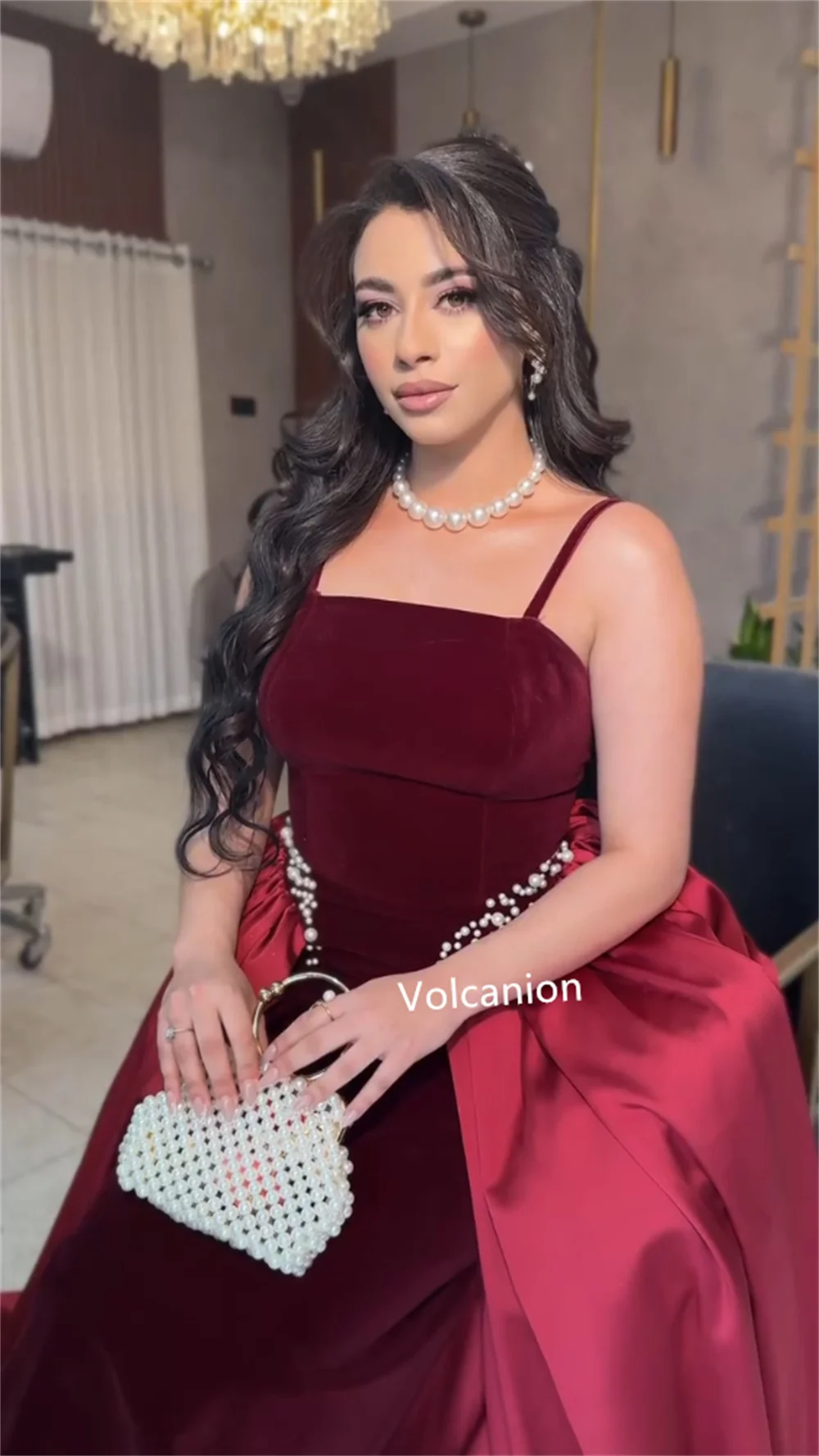 Customized Velour Beading A-line Spaghetti Strap Long Dresses Bespoke Occasion Evening Simple Elegant Modern Style