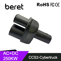 EV Charger for Cybertruck Upgraded 2-in-1 CCS2/Type2 to NACS Charging Adapter 250KW DC Fast Charging 20KW AC Charger Station