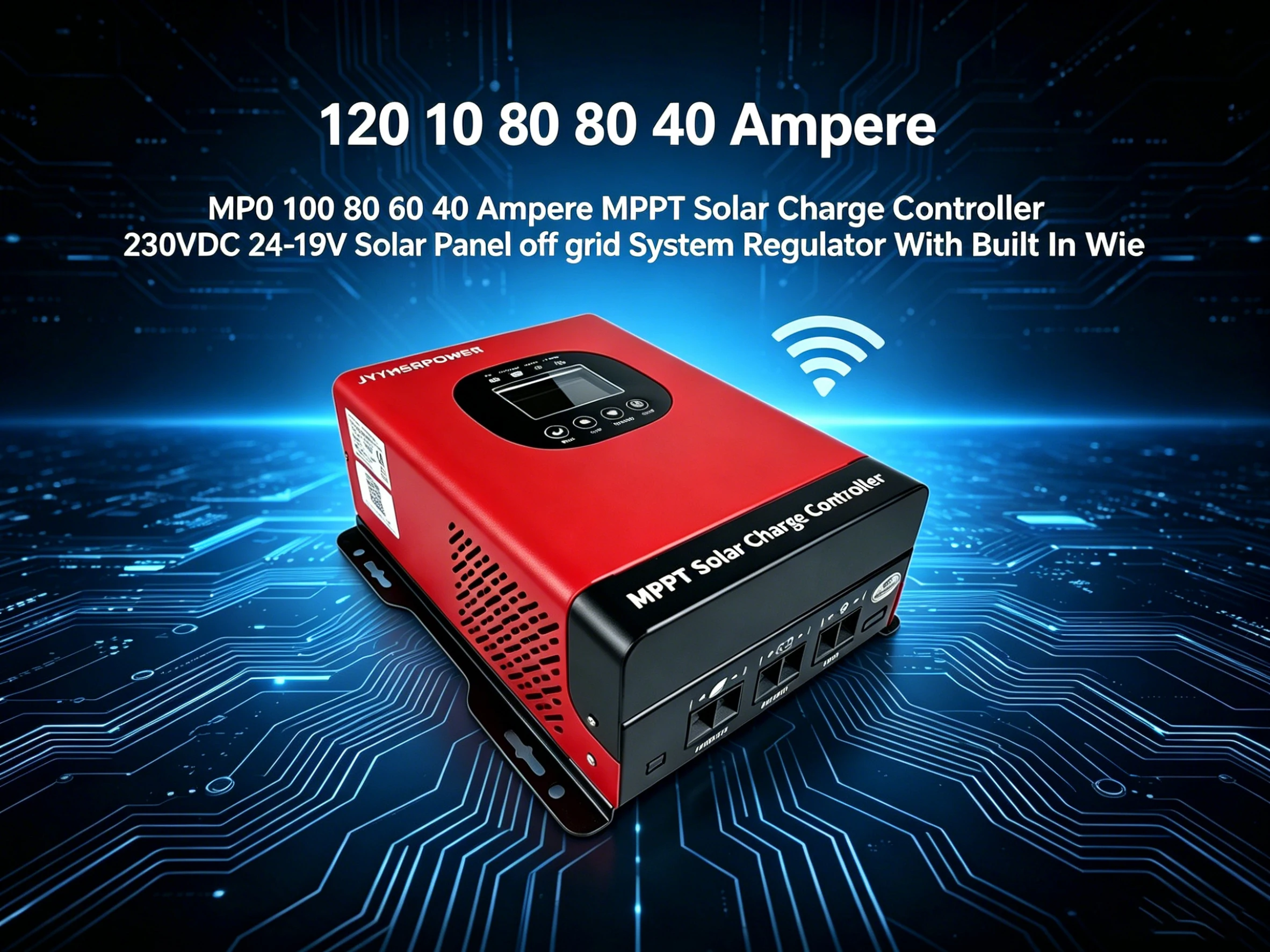 Régulateur de charge solaire MPPT à écran couleur multifonctionnel avec surveillance par application et conception de refroidissement intelligente pour système de stockage d'énergie solaire hors réseau