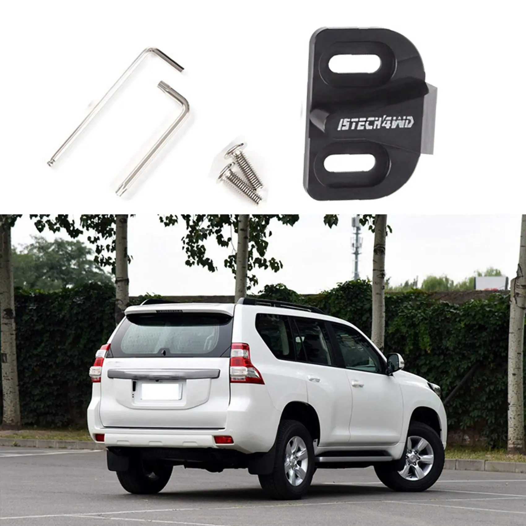 Plain 10X Modification Tailgate Protection Limiting Stopper Solve Abnormal Noise Door Lock Buckle For Toyota Prado RAV4 03-21