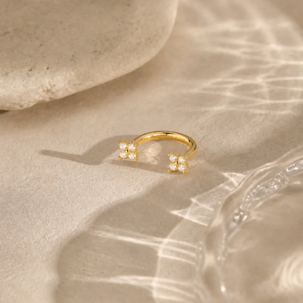 AIDE 925 Sterling Silber Pferdeaugen-Kronen U-förmige Ohrringe für Frauen Knorpelpiercing Ohrknochenring Nasenring Schmuck Geschenke – Detail 13