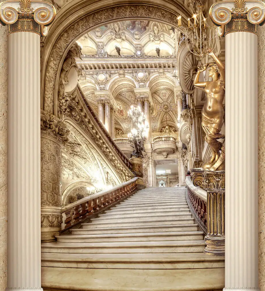 Palace Staircase Royal palace Pillars church backdrops High quality computer print wedding Photography Studio Backgrounds