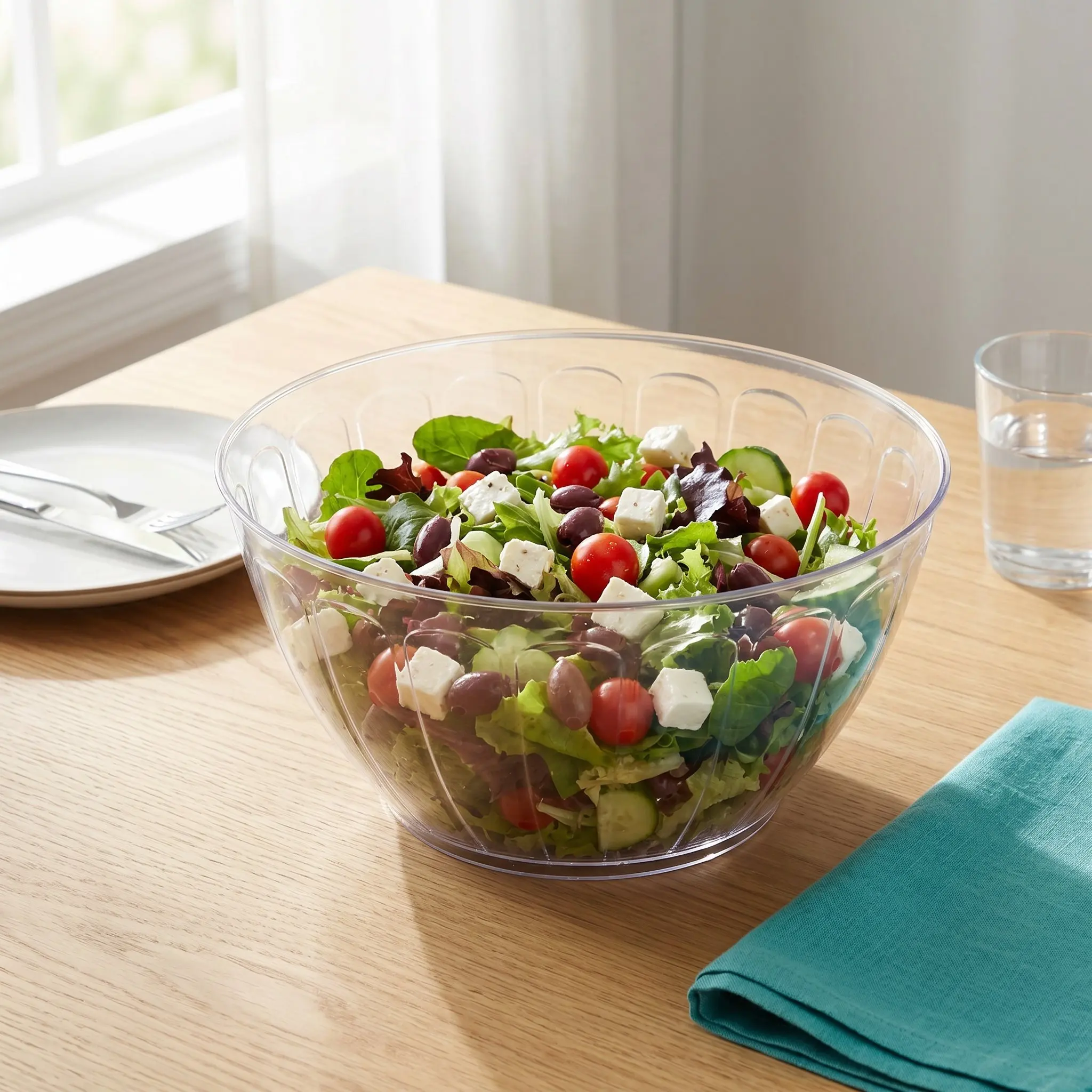 

Extra-Large Clear Plastic Punch Bowl 12.2 Party Serving Bowl for Drinks Salad Fruit Weddings Birthdays Holidays