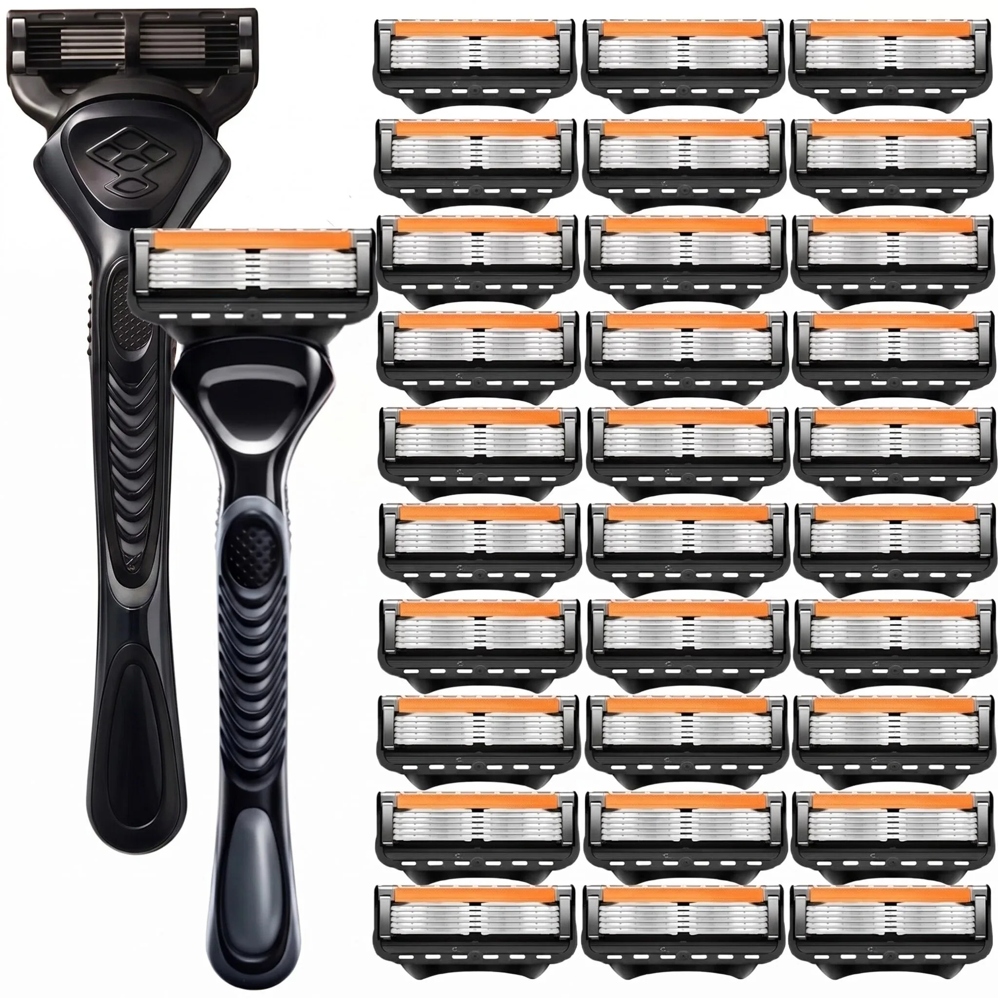 Metal Handle 5-Layer Shaver Blade, High-Quality Men's Safety Shaver, 5-Layer German Stainless Steel Manual Shaver Blade