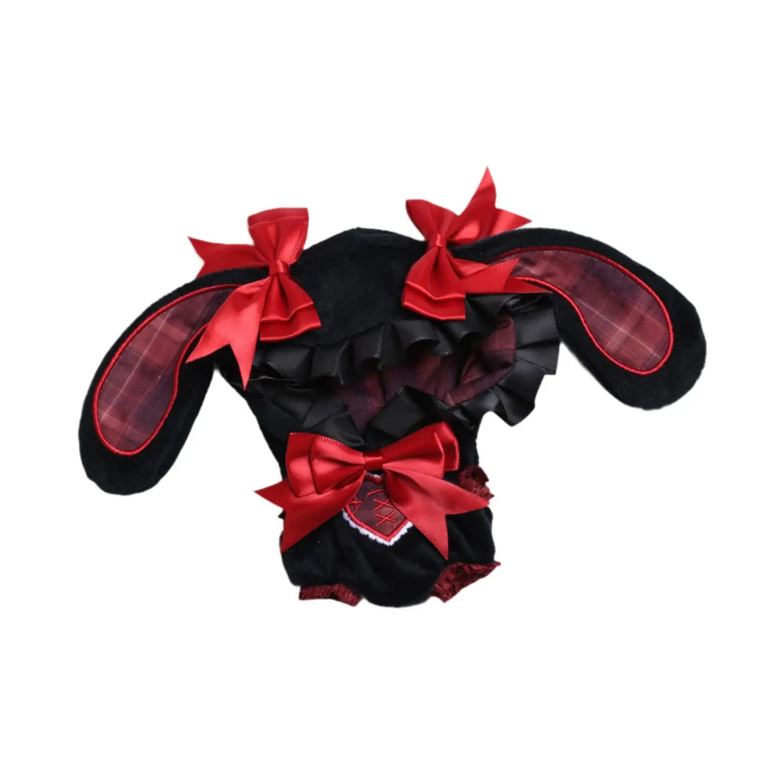 Doll Miniature Bodysuit Accessory for 15cm Stuffed Plush Toy Cute Rabbit Ear Hoodie Clothes Girl Doll Outfit