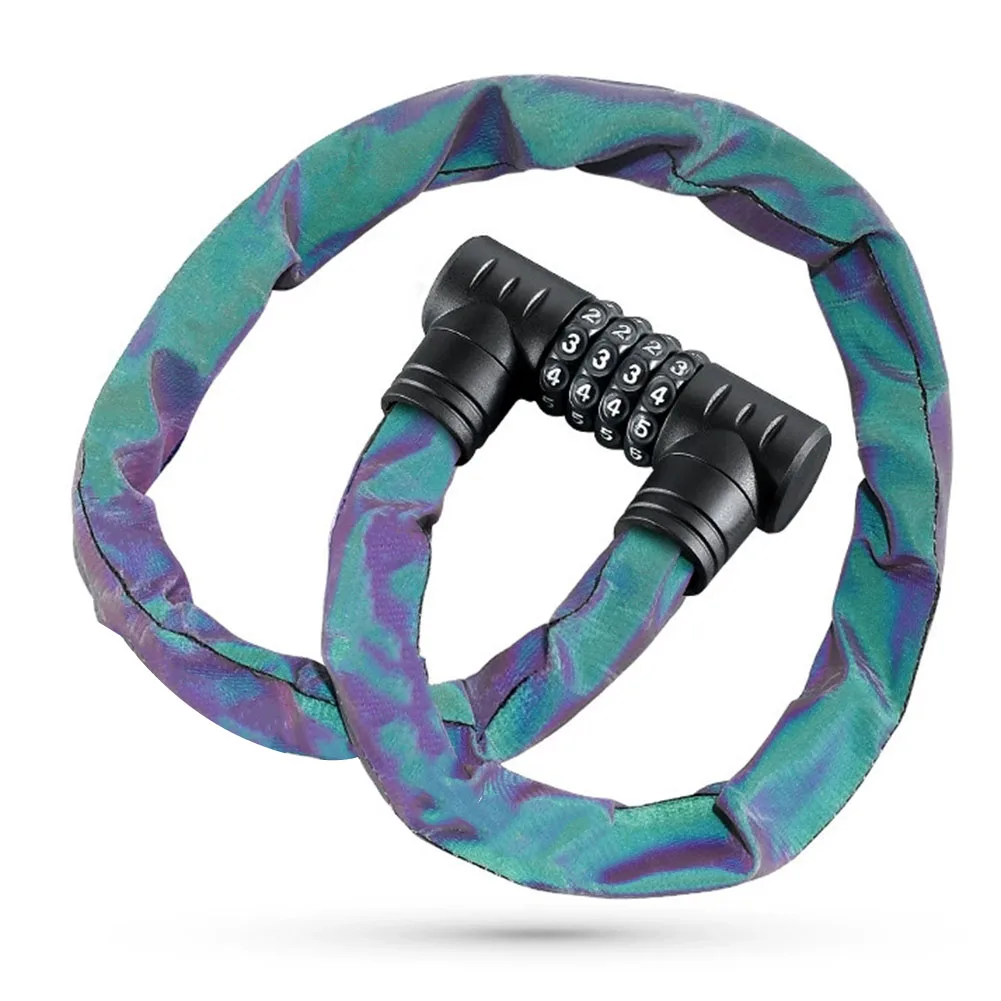 

Велосипедный замок-цепь, 1 шт., светоотражающий, противоугонный, с четырехзначным кодом, портативный, для MTB, аксессуар для велосипеда