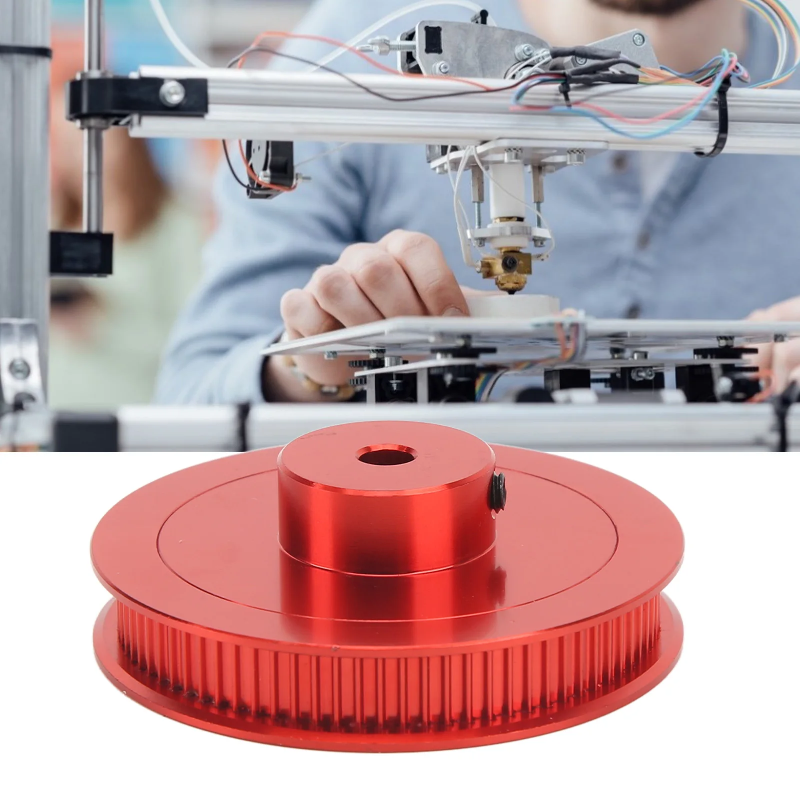Roda síncrona para impressora 3D, polia da correia dentada, aço de liga prateado, torno CNC, GT2, 80T, 5mm