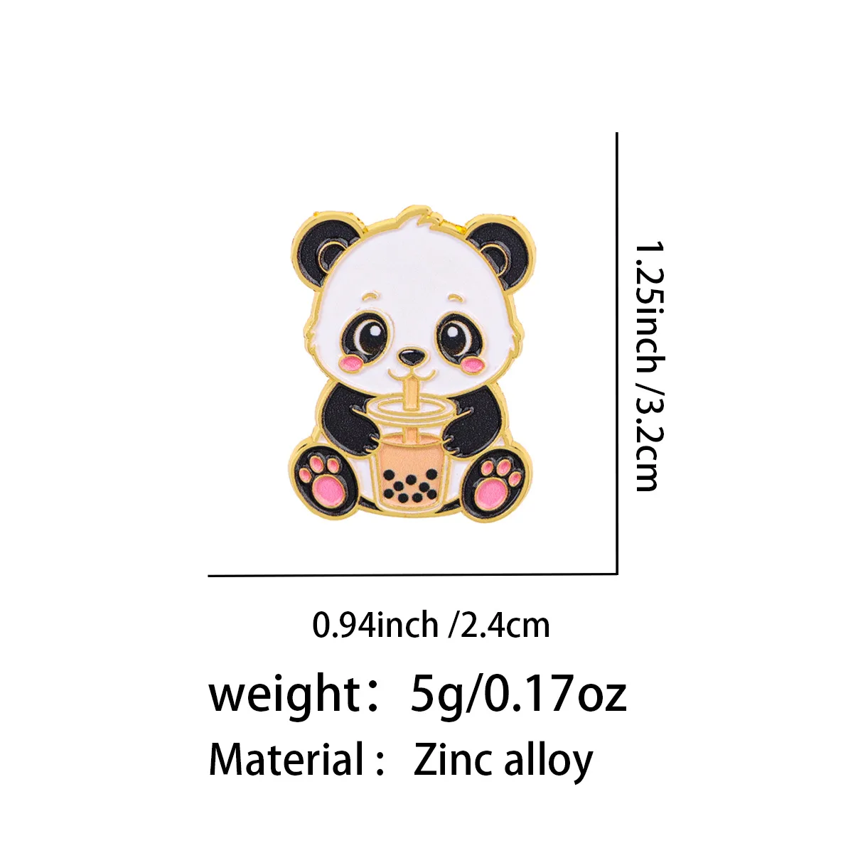 Cross border clothing backpack accessories alloy chest badge, animal milk tea series brooch badge pin accessories - view 3