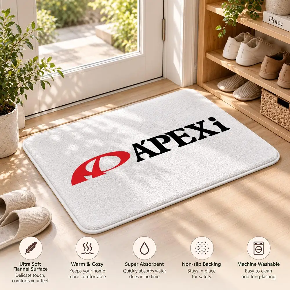 A-Apexi Racing Modification Floor Mat Flannel Rug Soft Non Slip Door Mat For Bathroom Bedroom Kitchen Living Room Home Decor