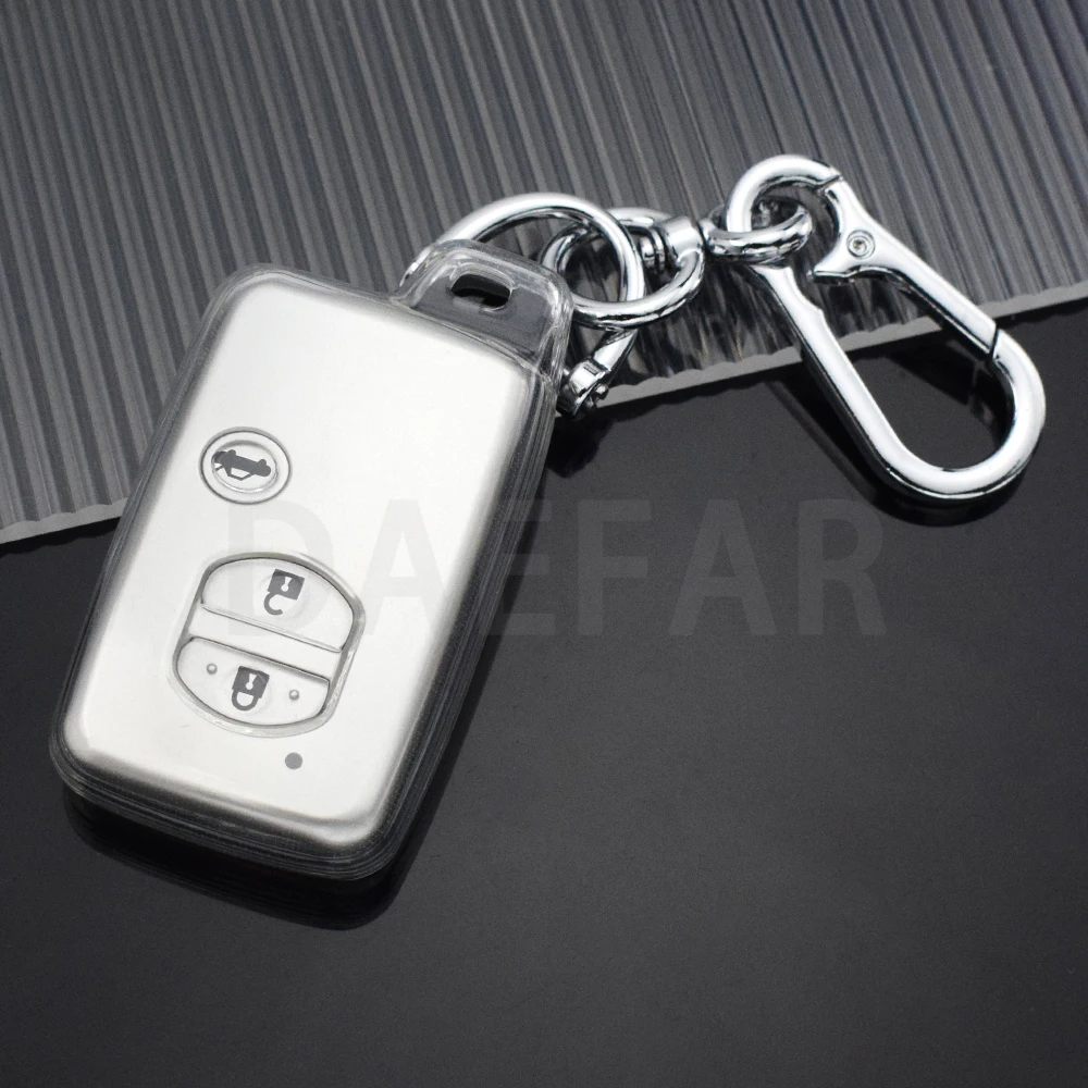 Transparent Car Key Case Cover for Toyota Camry Prius Land Cruiser Prado 150 Crown for Subaru Foreste XV Keychain Holder
