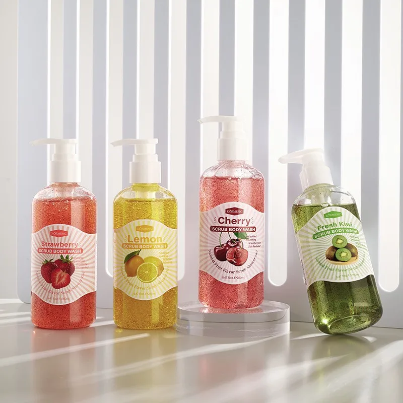 280ml Deep Exfoliating, Cleansing, and Moisturizing Skin Scrub Shower Gel, Deeply Cleanses the Body and Gently Removes Dead Skin Cells