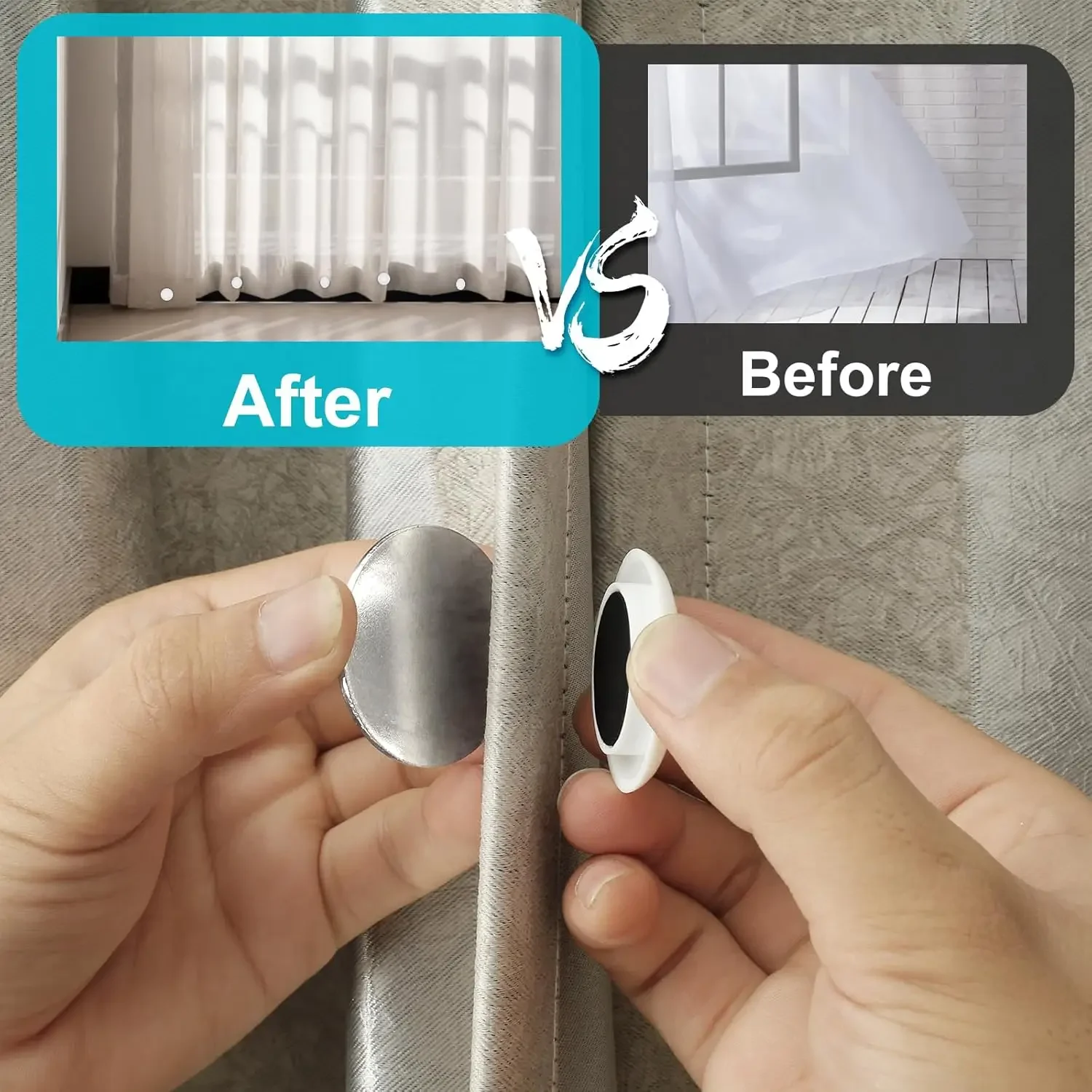 Windproof Magnetic Curtain Weights Reusable Curtain Magnet Shower Curtain Fridge Tablecloth Drapery Fixed Magnetic Buttons - view 4