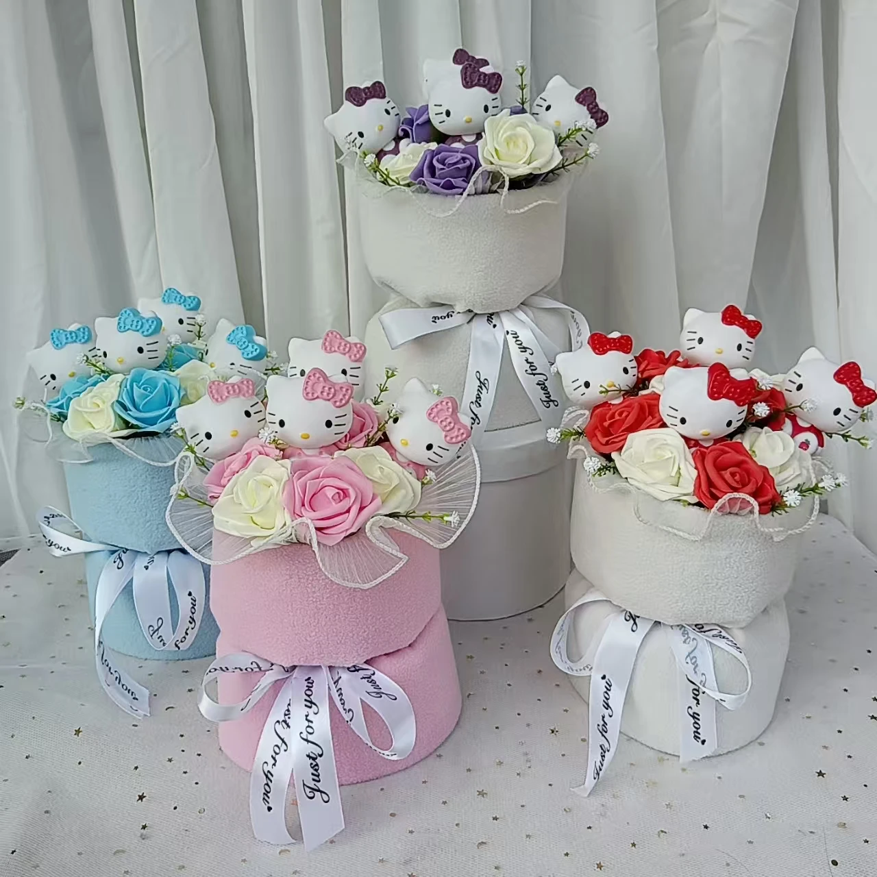

MINISO мультфильм Hello Kitty круглый букет с розой аниме KT кошка кукла игрушка День святого Валентина подарок на день рождения и Рождество