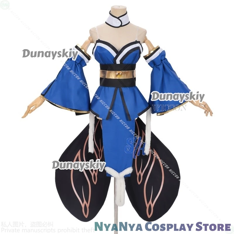 Anime Game Fate Fgoo Cosplay Tamamo No Mae Costume Sexy Blue Japanese Kimono Jirai Kei Girls Halloween Christmas Party Cos